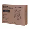 Taastusravi rulaator ActionMed CH100AM — kerge alumiiniumist 4-ratas, reguleeritav kõrgus 700–937 mm, iste 35×32 cm, max koormus 136 kg, kokkupandav