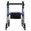 Taastusravi rulaator ActionMed CH100AM — kerge alumiiniumist 4-ratas, reguleeritav kõrgus 700–937 mm, iste 35×32 cm, max koormus 136 kg, kokkupandav