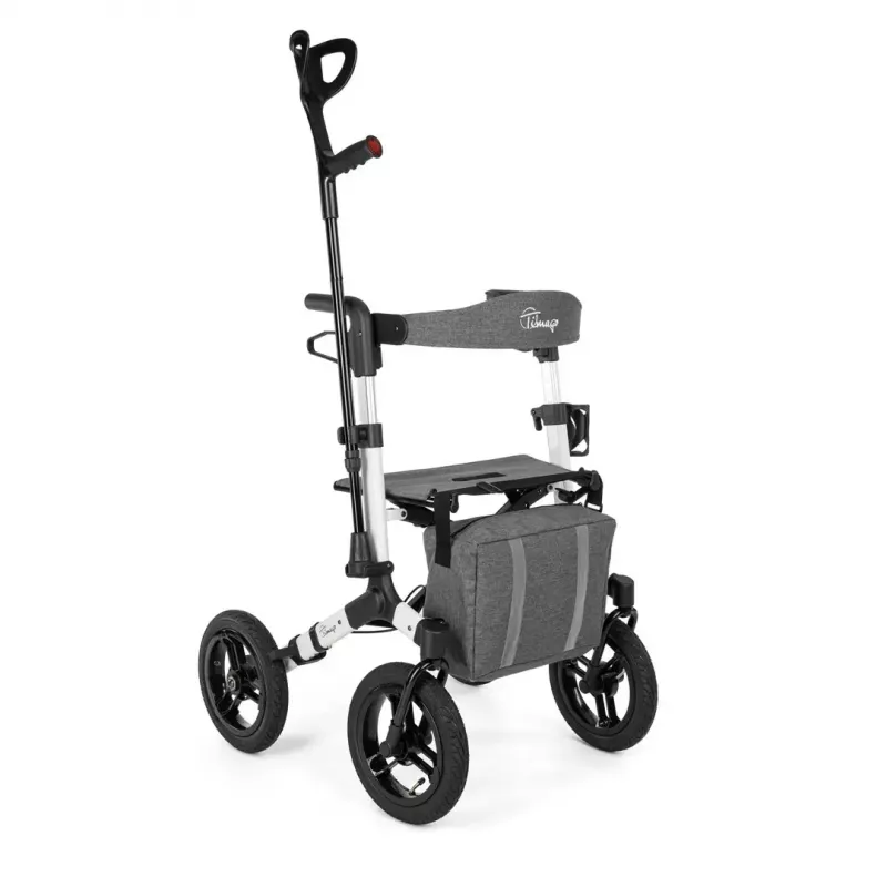 Maastikul kasutatav neljarattaline rulaator TIMAGO RANGER, alumiiniumist, reguleeritav kõrgus 89,5–102,5 cm, koormus 136 kg, kokkupandav