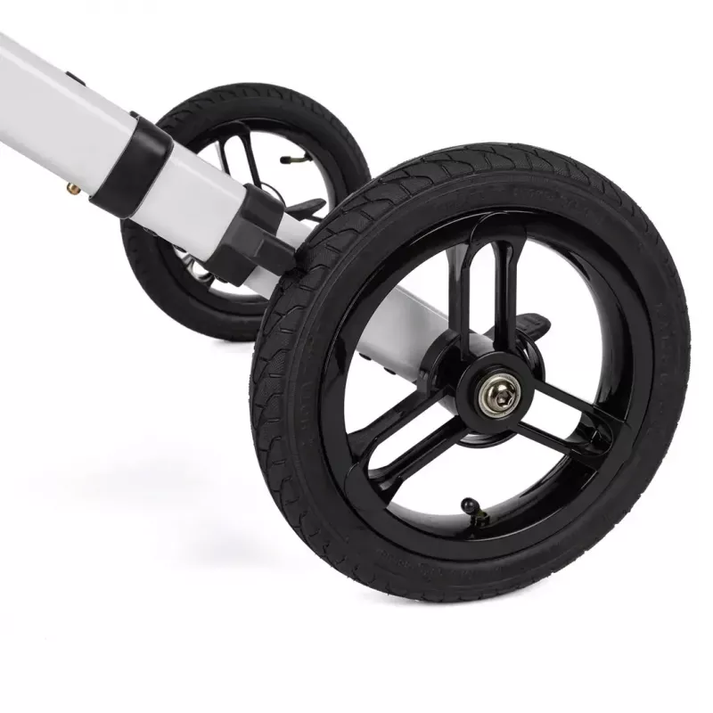 Maastikul kasutatav neljarattaline rulaator TIMAGO RANGER, alumiiniumist, reguleeritav kõrgus 89,5–102,5 cm, koormus 136 kg, kokkupandav