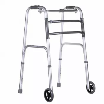 Käimisraam VITEA CARE VCBP0031 alumiiniumist, reguleeritav kõrgus 82–100 cm, laius 600 mm, maksimaalne koormus 110 kg, 12 cm rattad