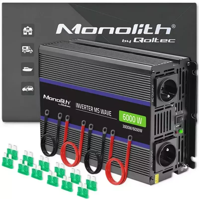 Toiteinverter QOLTEC Monolith 6000 MS 12 V kuni 230 V 6000 W
