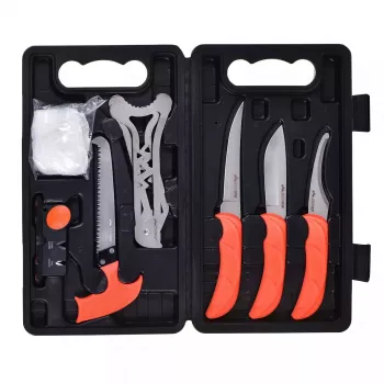 Fikseeritud teraga jahikomplekt Outdoor Edge Jaeger Pak 02OE069, koos noa ja ulukitöötlusriistadega