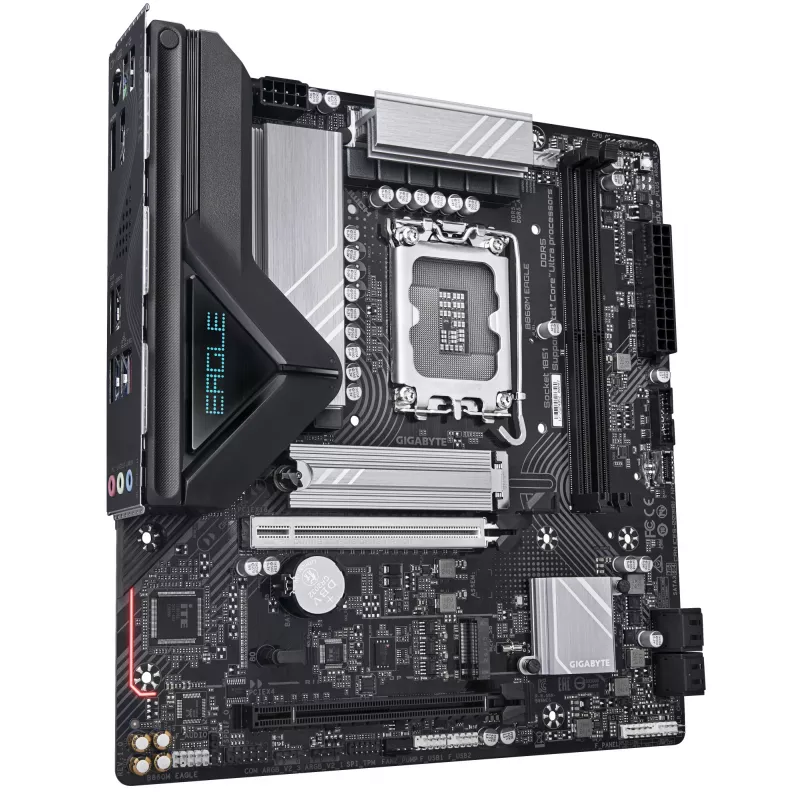 GIGABYTE B860M EAGLE emaplaat – Inteli Core Ultra seeria protsessoritele, 6+1+2+1 faasi VRM, kuni 9066 MHz DDR5, 1xPCIe 5.0 + 1xPCIe 4.0 M.2, 2.5GbE LAN, USB 3.2 Gen 1