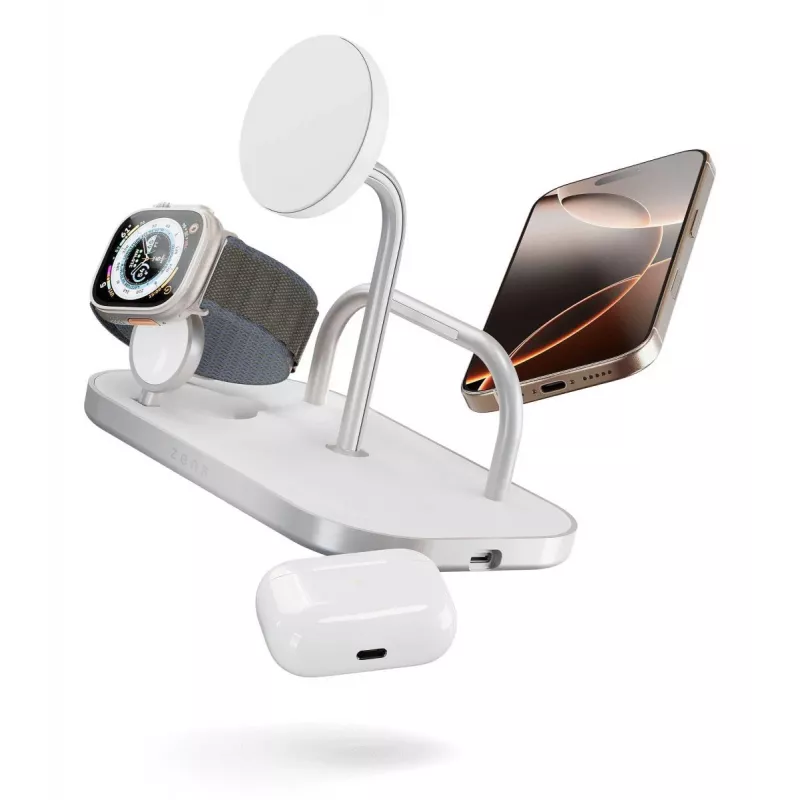 Mobiilseadme laadija ZENS ZEDC29W/00 Kiirlaadimine Juhtmevaba Hõbedane Valge
