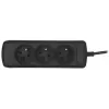 Toitepikenduskaabel ActiveJet COMBO-IEC-3G/1.5M — 3-sooneline IEC-pistik, 1,5 m, 3 vahelduvvoolu pesa, 230 V/50 Hz, 10 A, must
