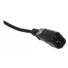 Toitepikenduskaabel ActiveJet COMBO-IEC-3G/1.5M — 3-sooneline IEC-pistik, 1,5 m, 3 vahelduvvoolu pesa, 230 V/50 Hz, 10 A, must