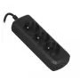 Toitepikenduskaabel ActiveJet COMBO-IEC-3G/1.5M — 3-sooneline IEC-pistik, 1,5 m, 3 vahelduvvoolu pesa, 230 V/50 Hz, 10 A, must
