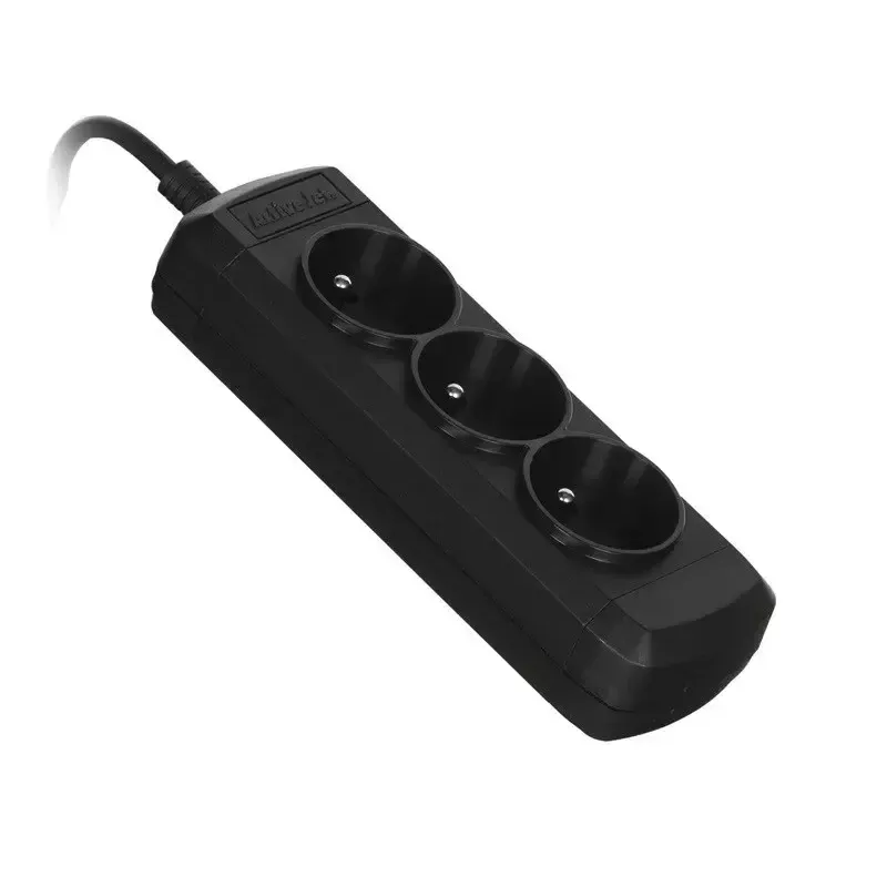 ActiveJet 3GNU-1.5M-C pikendusjuhe — 3 pistikupesa, 1,5 m kaabel, 230 V, 10 A, must