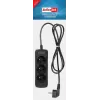 Pikendusjuhe ActiveJet 3GNU - 3M - C, 3 pesa tüüp E, 3 m kaabel, 230 V, 10 A, must
