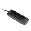 Pikendusjuhe ActiveJet 3GNU - 3M - C, 3 pesa tüüp E, 3 m kaabel, 230 V, 10 A, must