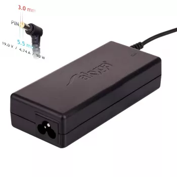 Toiteadapter Akyga AK-ND-27 90 W 19 V 4,74 A vahelduvvoolust alalisvooluks siseruumide sülearvuti laadija, must