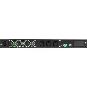 Rackmount UPS PowerWalker VFI 1000R/1U — võrgupõhine topeltmuundus, 1 kVA (800 W), 3× C13 pistikupesa, 1U, 12,6 kg