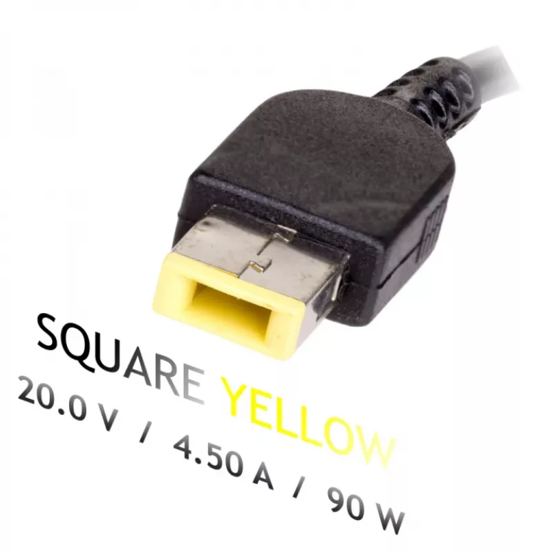 AKYGA sülearvuti toiteadapter – 20V/4,5A, 90W toide ja õhuke Tip (tuntud ka kui Square kollane) pistik
