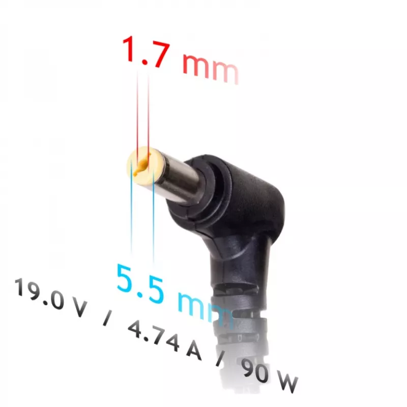 AKYGA sülearvuti toiteadapter – 19 V / 4,74 A, 90 W võimsus ja 5,5 * 1,7 mm pistik