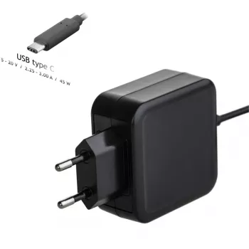 Toiteadapter Akyga AK-ND-60, universaalne 45 W, sisend 100–250 V, must, 0,183 kg