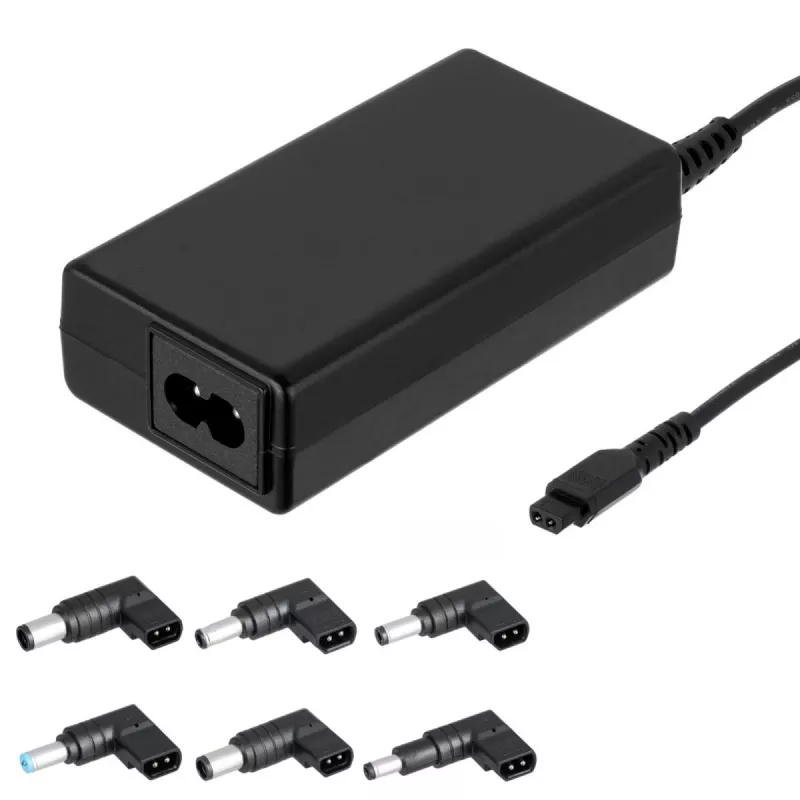 Toiteadapter Akyga AK-NU-12 sülearvutitele, 65 W, väljund 1–3,5 V, sisend 18,5–20 V, vahelduvvool, must