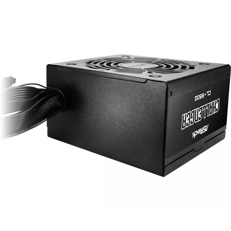 Toiteplokk ASROCK CL-650G Challenger 650 W 20+4 pin ATX 80 PLUS Gold, 120 mm ventilaator, must