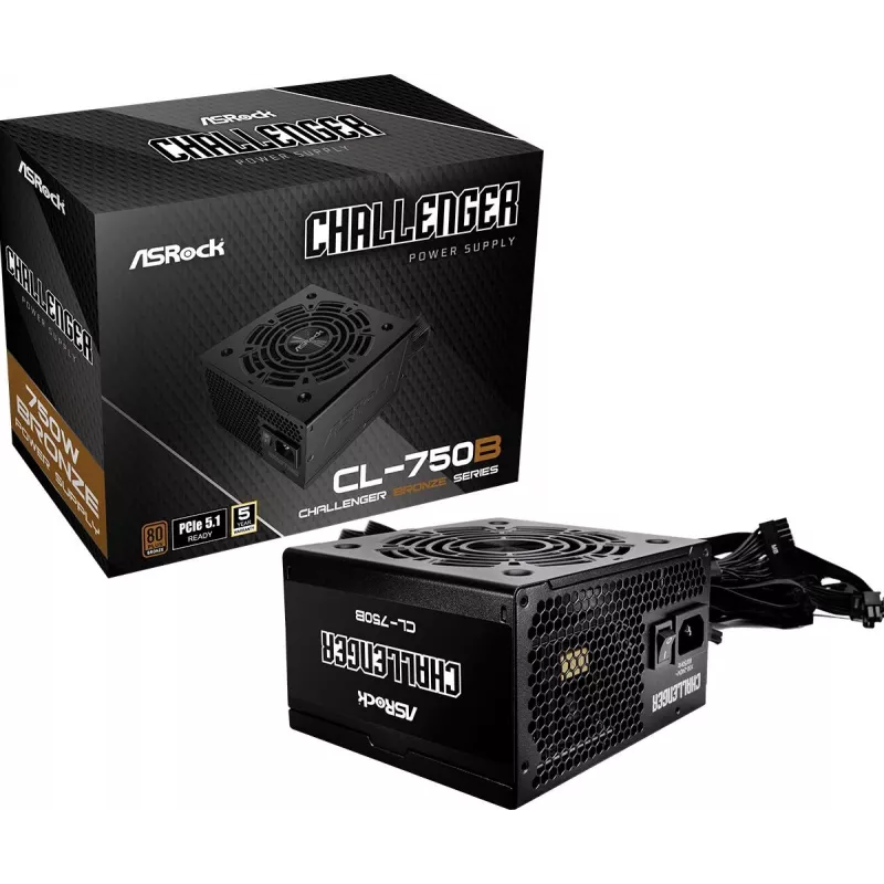 ASROCK toiteplokk Challenger Cl-750b 750w 80+ Bronze Must ATX