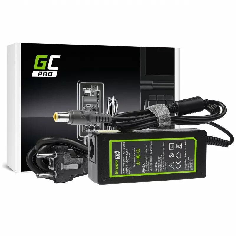 roheline Cell laadija vahelduvvooluadapter Lenovole 20 V | 3,25 A | 65 W | 7,7–5,5 mm