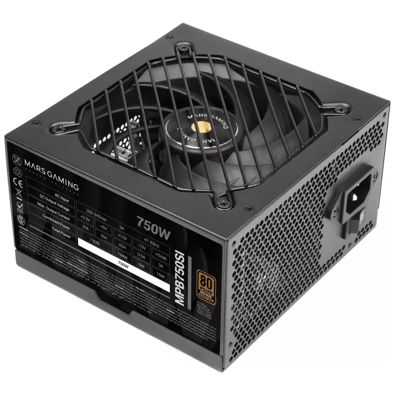 Mars Gaming MPB750SI toiteplokk 750 W 24-kontaktiline ATX ATX Must