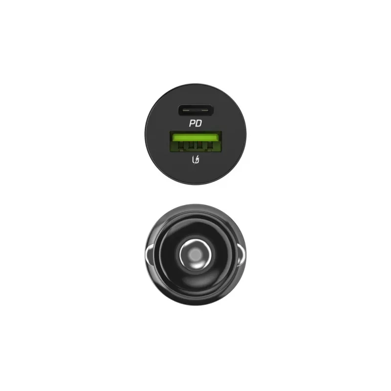 Autolaadija roheline Cell CADM-GC-38AC 38W, 1x USB-C (PD 3.0) + 1x USB-A, alumiiniumkorpus, must