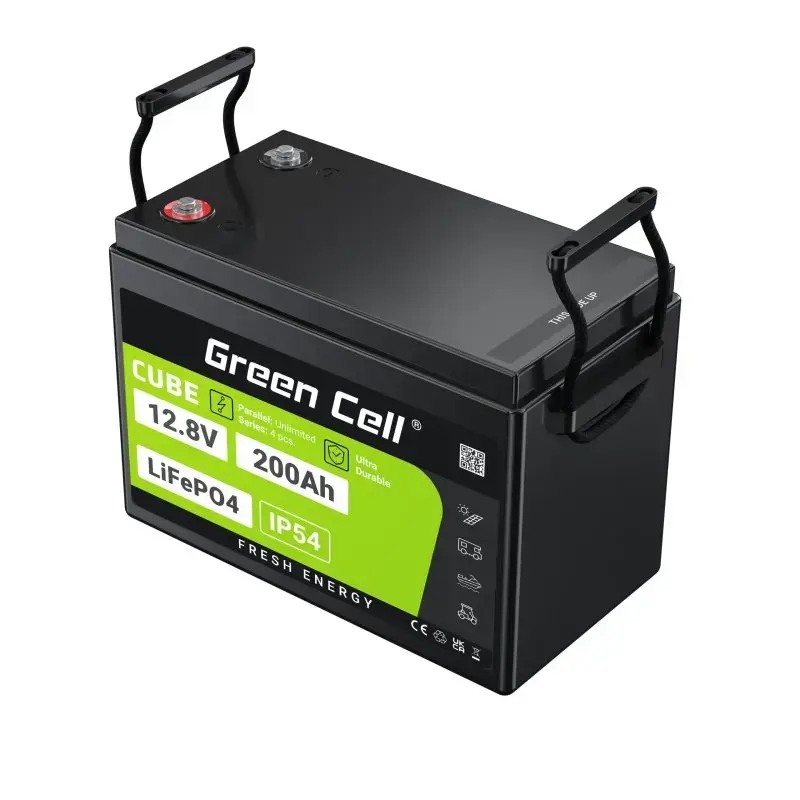 UPS-aku Green Cell LFPGC12V200AH liitium-raudfosfaat 12,8V 200Ah, 395×195×275 mm, 20,5 kg
