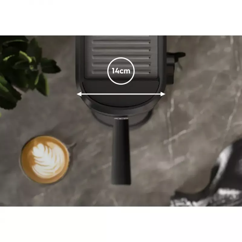 Espressomasin AEG EC6-1-6BST, manuaalne lauapealne, 1,0 L veepaak, 15 bar, piimavahustaja, 1450 W, puutjuhtimine, must