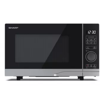 Solo mikrolaineahi Sharp YC-PS204AE-S, 20 L, 800W, LED-puutetundlik juhtimine, 10 võimsustaset, pöördalus 24,5 cm, hõbedane