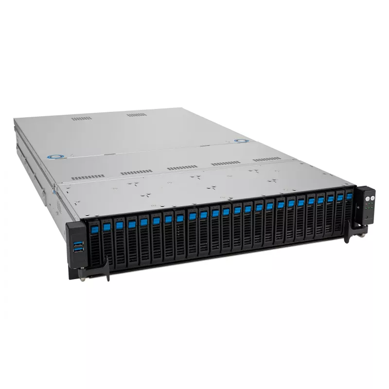 ASUS RS521A-E12-RS24U Socket SP5 Rack (2U) Must, Hõbedane