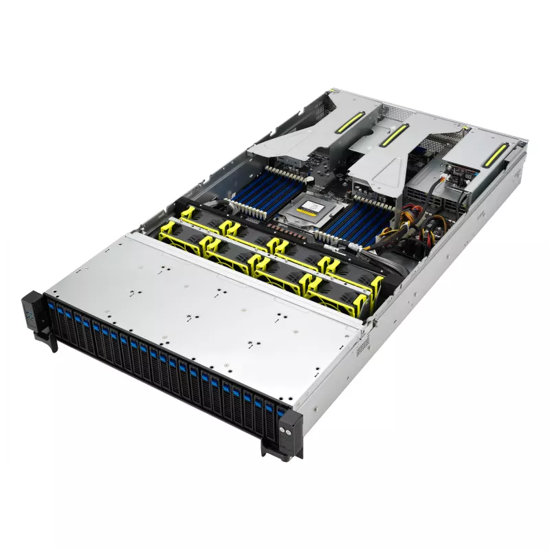 ASUS RS521A-E12-RS24U Socket SP5 Rack (2U) Must, Hõbedane