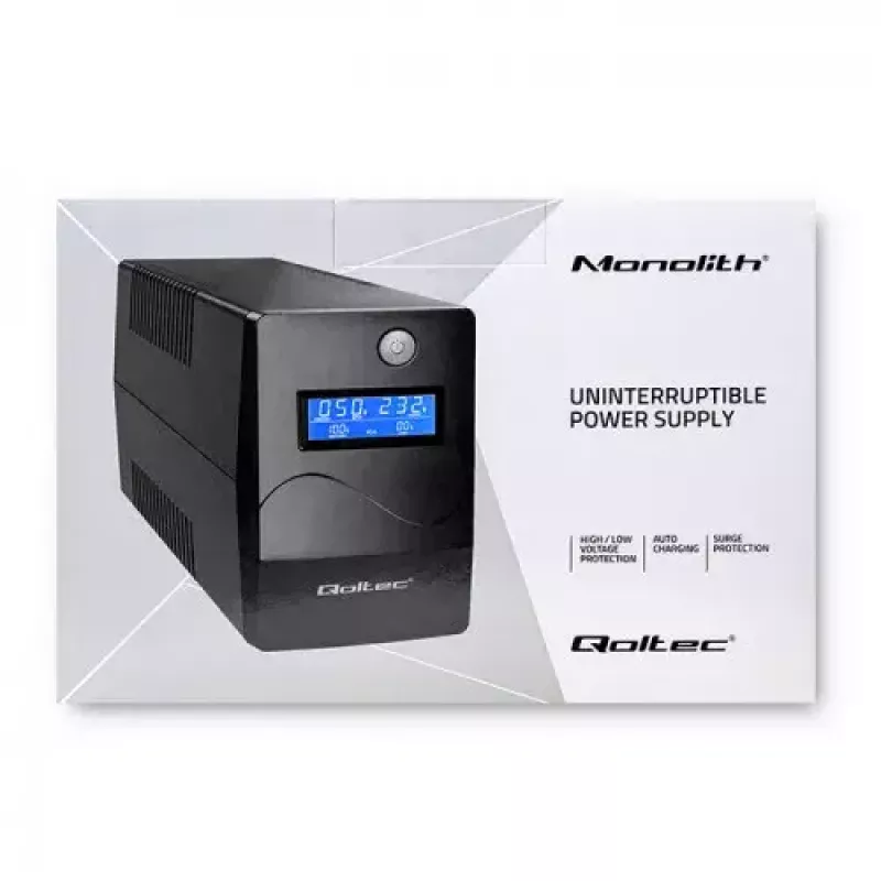 Katkematu toiteallikas Qoltec Monolith 0,85 kVA 480 W 2 vahelduvvoolupesa
