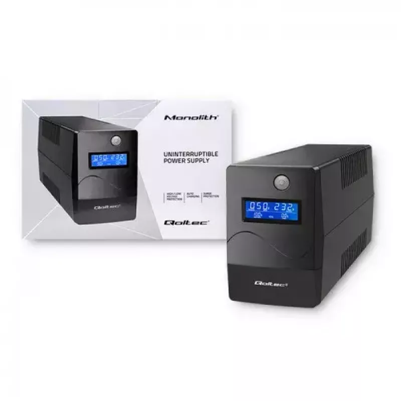 Katkematu toiteallikas Qoltec Monolith 0,85 kVA 480 W 2 vahelduvvoolupesa