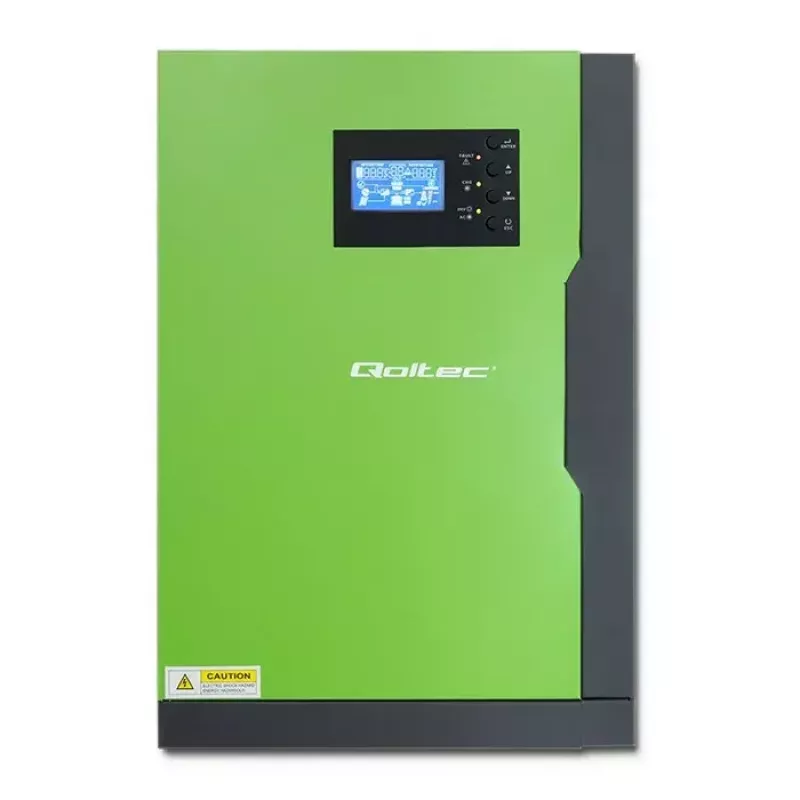 Qoltec 53886 autonoomne hübriidne päikeseinverter, 3,5 kW, 100 A MPPT, 24 V, puhas siinus