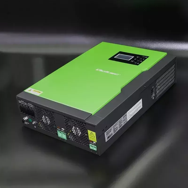 Qoltec 53886 autonoomne hübriidne päikeseinverter, 3,5 kW, 100 A MPPT, 24 V, puhas siinus