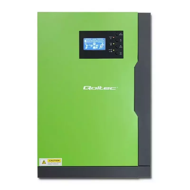 Qoltec 53886 autonoomne hübriidne päikeseinverter, 3,5 kW, 100 A MPPT, 24 V, puhas siinus