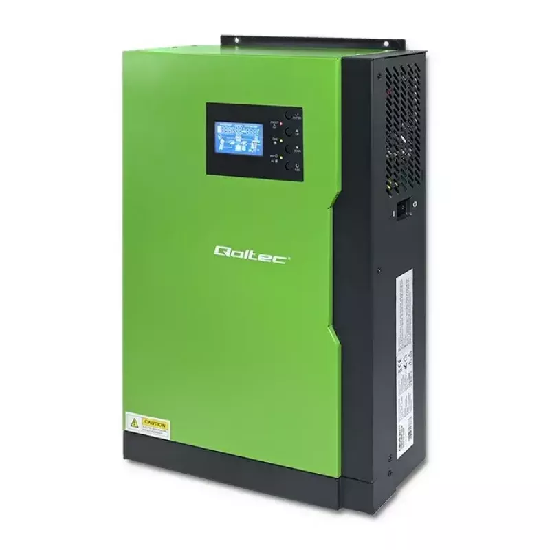 Qoltec 53886 autonoomne hübriidne päikeseinverter, 3,5 kW, 100 A MPPT, 24 V, puhas siinus