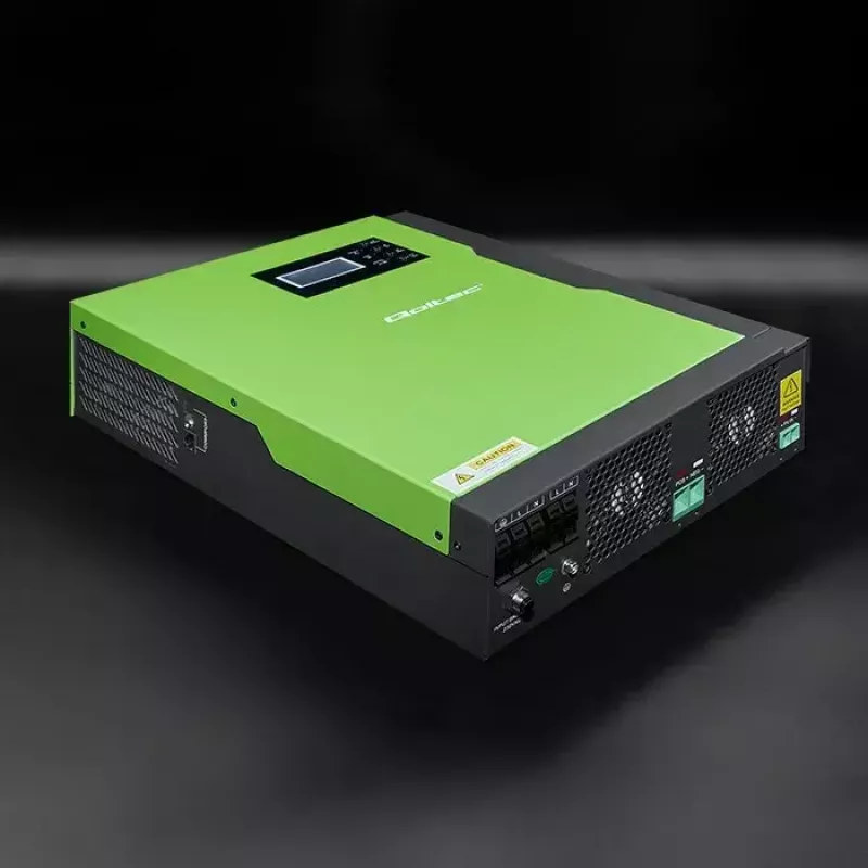 Qoltec 53886 autonoomne hübriidne päikeseinverter, 3,5 kW, 100 A MPPT, 24 V, puhas siinus
