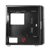 PC korpus MODECOM AMIRANI ARGB Midi Tower, must, karastatud klaas, 2x200 mm esi- + 1x120 mm tagaventilaatorid, USB-A 2x, USB-C 1x, toetab ATX/ITX, GPU kuni 35 cm