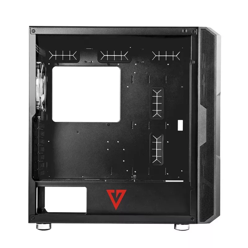 PC korpus MODECOM AMIRANI ARGB Midi Tower, must, karastatud klaas, 2x200 mm esi- + 1x120 mm tagaventilaatorid, USB-A 2x, USB-C 1x, toetab ATX/ITX, GPU kuni 35 cm