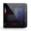 PC korpus MODECOM AMIRANI ARGB Midi Tower, must, karastatud klaas, 2x200 mm esi- + 1x120 mm tagaventilaatorid, USB-A 2x, USB-C 1x, toetab ATX/ITX, GPU kuni 35 cm