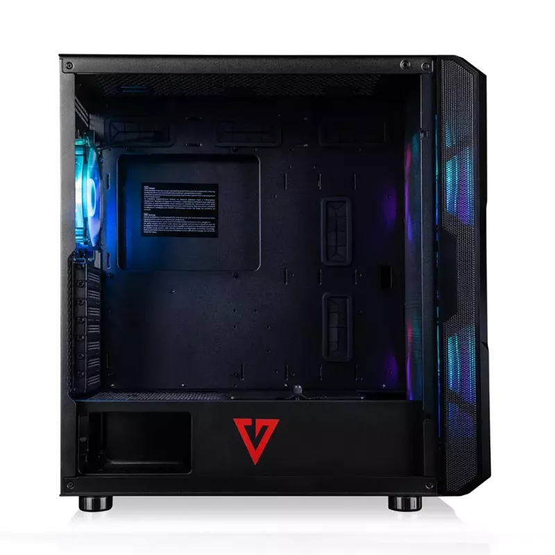 PC korpus MODECOM AMIRANI ARGB Midi Tower, must, karastatud klaas, 2x200 mm esi- + 1x120 mm tagaventilaatorid, USB-A 2x, USB-C 1x, toetab ATX/ITX, GPU kuni 35 cm
