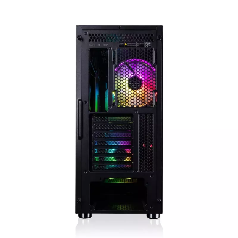 PC korpus MODECOM AMIRANI ARGB Midi Tower, must, karastatud klaas, 2x200 mm esi- + 1x120 mm tagaventilaatorid, USB-A 2x, USB-C 1x, toetab ATX/ITX, GPU kuni 35 cm