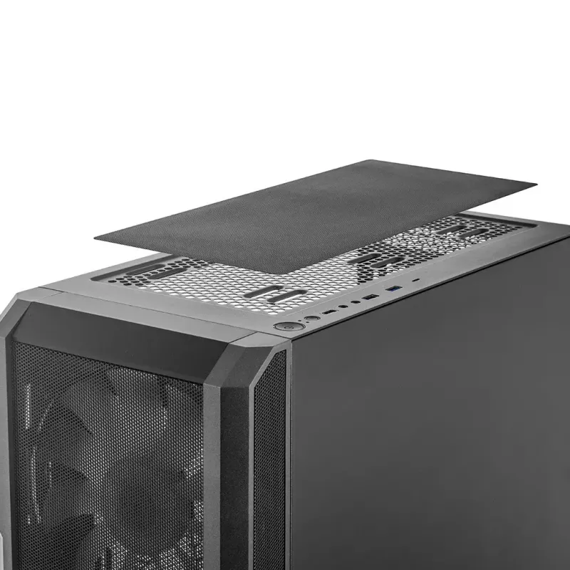 PC korpus MODECOM AMIRANI ARGB Midi Tower, must, karastatud klaas, 2x200 mm esi- + 1x120 mm tagaventilaatorid, USB-A 2x, USB-C 1x, toetab ATX/ITX, GPU kuni 35 cm