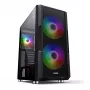 PC korpus MODECOM AMIRANI ARGB Midi Tower, must, karastatud klaas, 2x200 mm esi- + 1x120 mm tagaventilaatorid, USB-A 2x, USB-C 1x, toetab ATX/ITX, GPU kuni 35 cm
