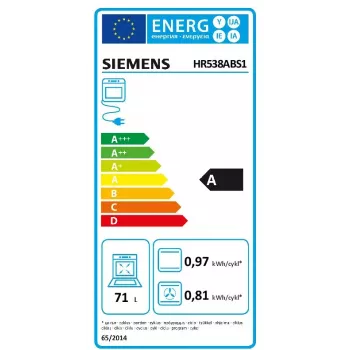 Sisseehitatud elektriahi Siemens iQ500 HR538ABS1, 71 L, must, roostevaba teras, LCD-ekraan