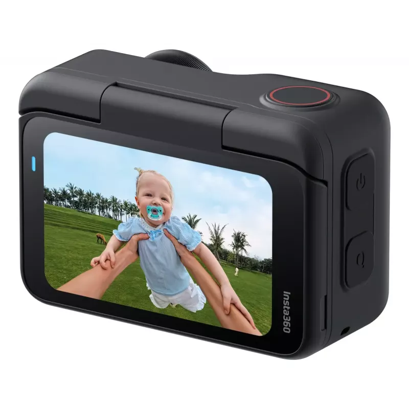 Action spordikaamera Insta360 GO Ultra Standard Must — 4K Ultra HD 3840×2880, 1/1.28-tolline sensor, 240 kaadrit/s, Wi‑Fi, sisseehitatud kuvar, MicroSD, 52,9 g