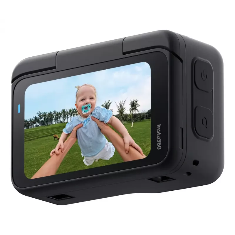 Action spordikaamera Insta360 GO Ultra Standard Must — 4K Ultra HD 3840×2880, 1/1.28-tolline sensor, 240 kaadrit/s, Wi‑Fi, sisseehitatud kuvar, MicroSD, 52,9 g