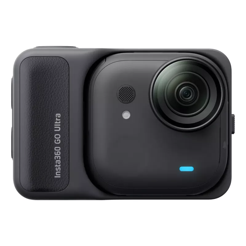 Action spordikaamera Insta360 GO Ultra Standard Must — 4K Ultra HD 3840×2880, 1/1.28-tolline sensor, 240 kaadrit/s, Wi‑Fi, sisseehitatud kuvar, MicroSD, 52,9 g