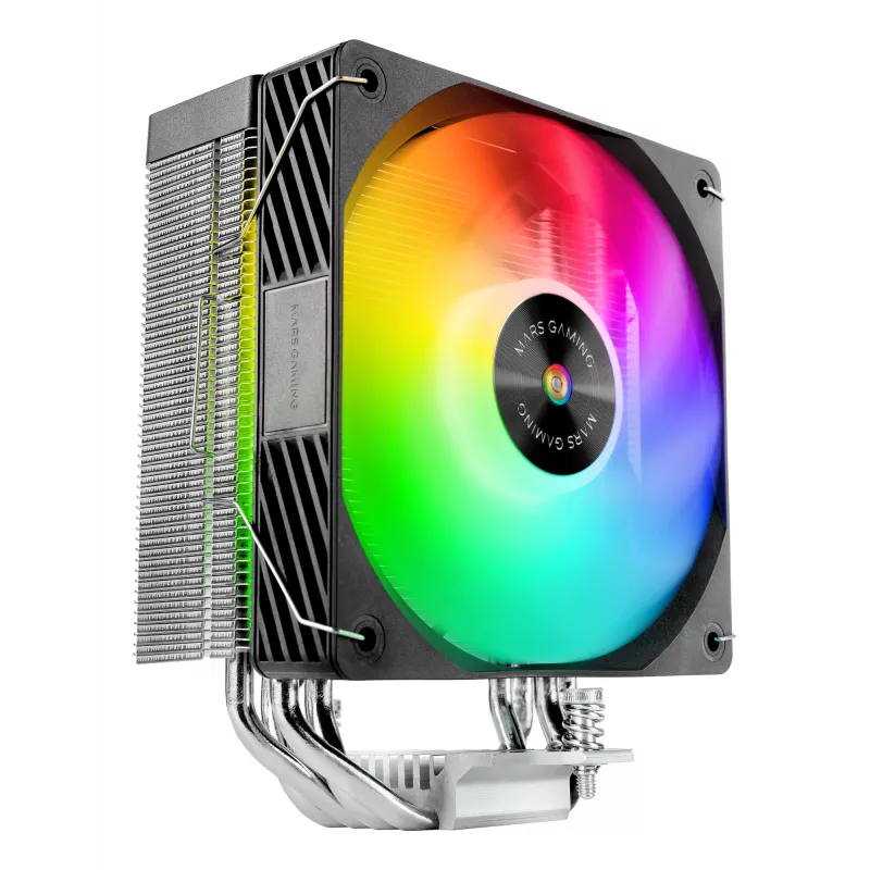 Õhkjahuti TACENS Mars Gaming MCPU-X4ARGB — 120 mm ARGB ventilaator, 4 soojustoru, TDP 220 W, PWM, LGA1200 tugi